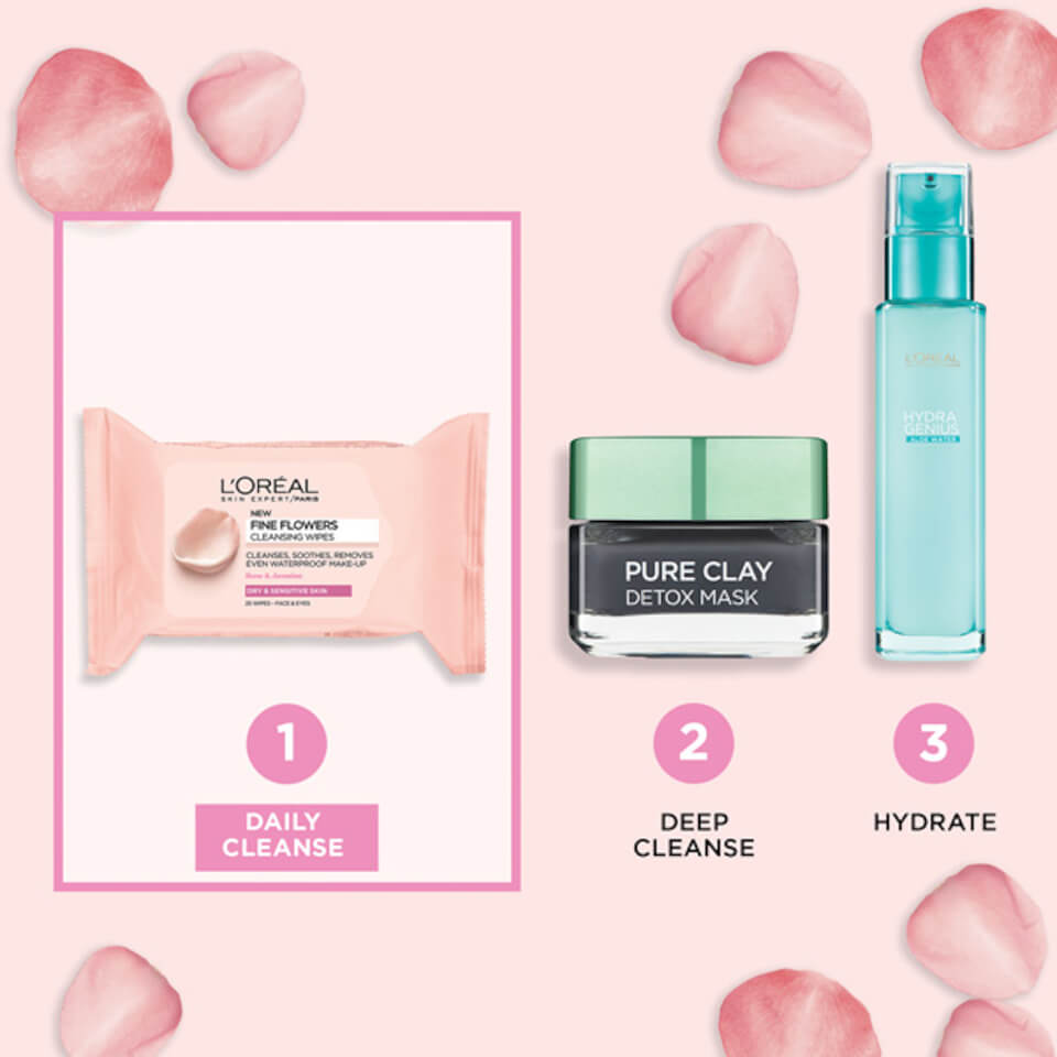 L'Oréal Paris Fine Flowers Sensitive Skin Cleansing Face Wipes x 25