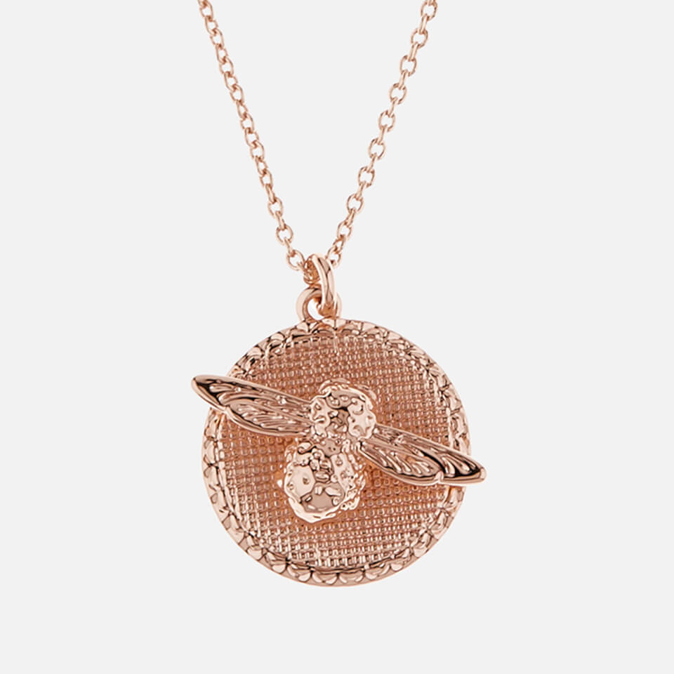Olivia Burton Women's 3D Bee Disc Necklace - Rose Gold