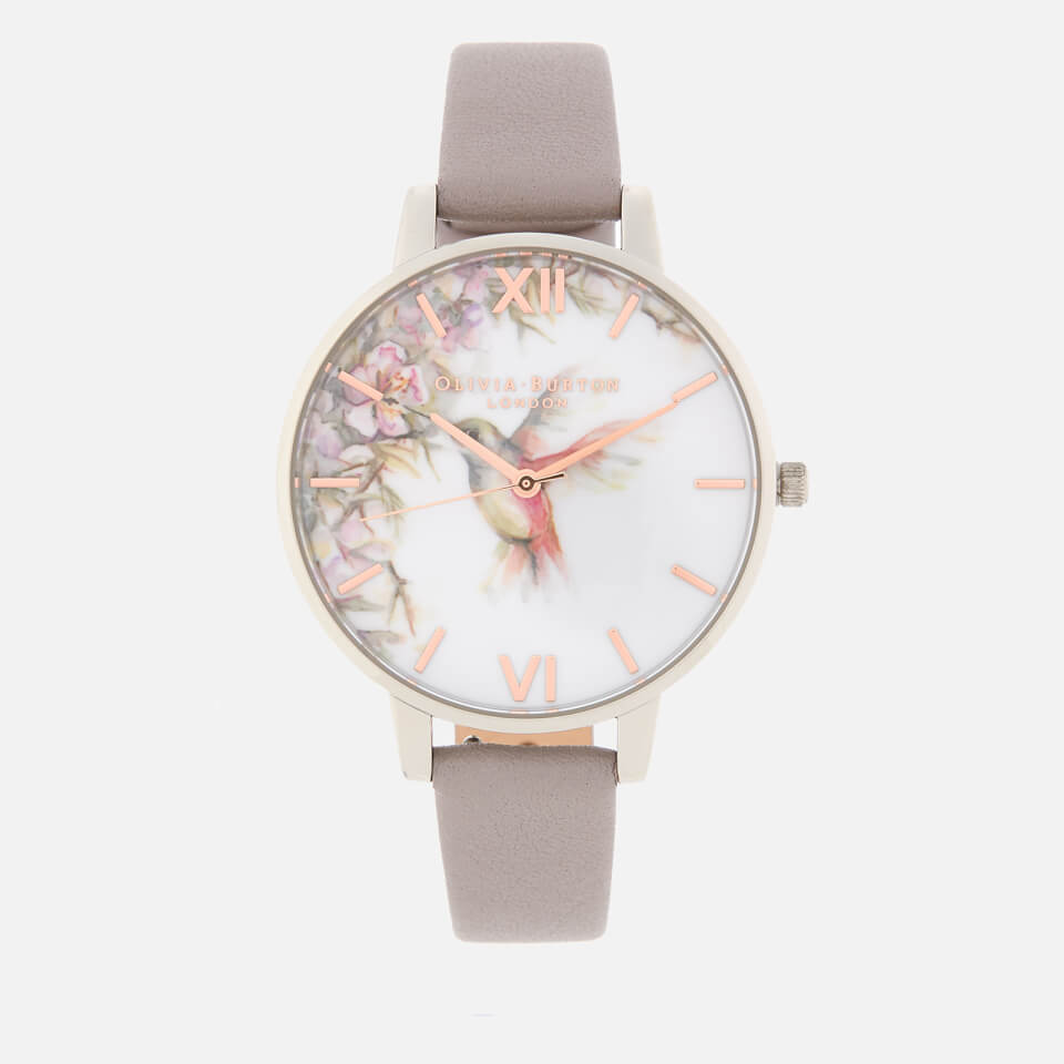 Olivia Burton Women's Painterly Prints Watch - Grey Lilac, Silver/Rose Gold