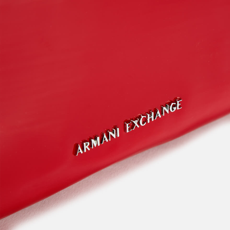 Armani Exchange Women's Patent Shopping Tote Bag - Red