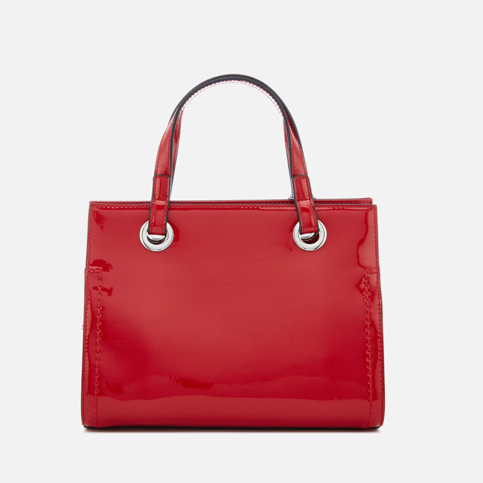 Armani Exchange Women's Patent Logo Small Tote Bag - Red