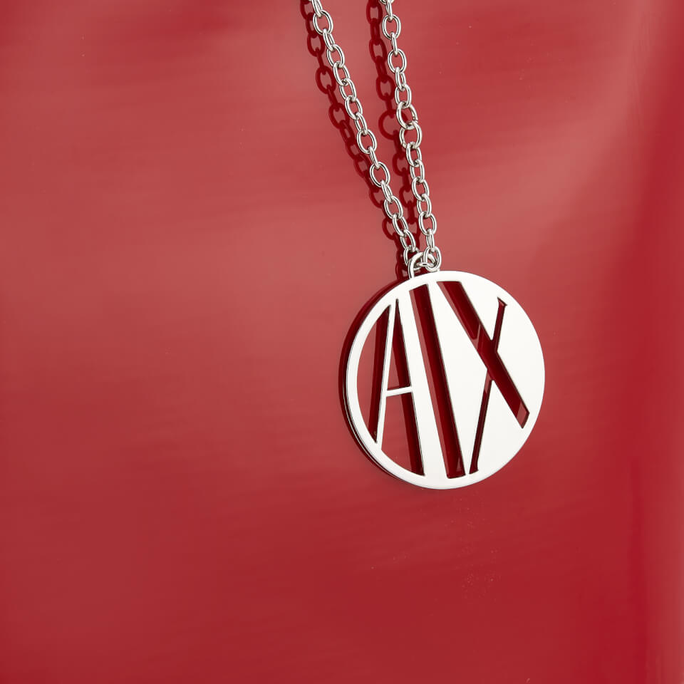 Armani Exchange Women's Patent Logo Small Tote Bag - Red