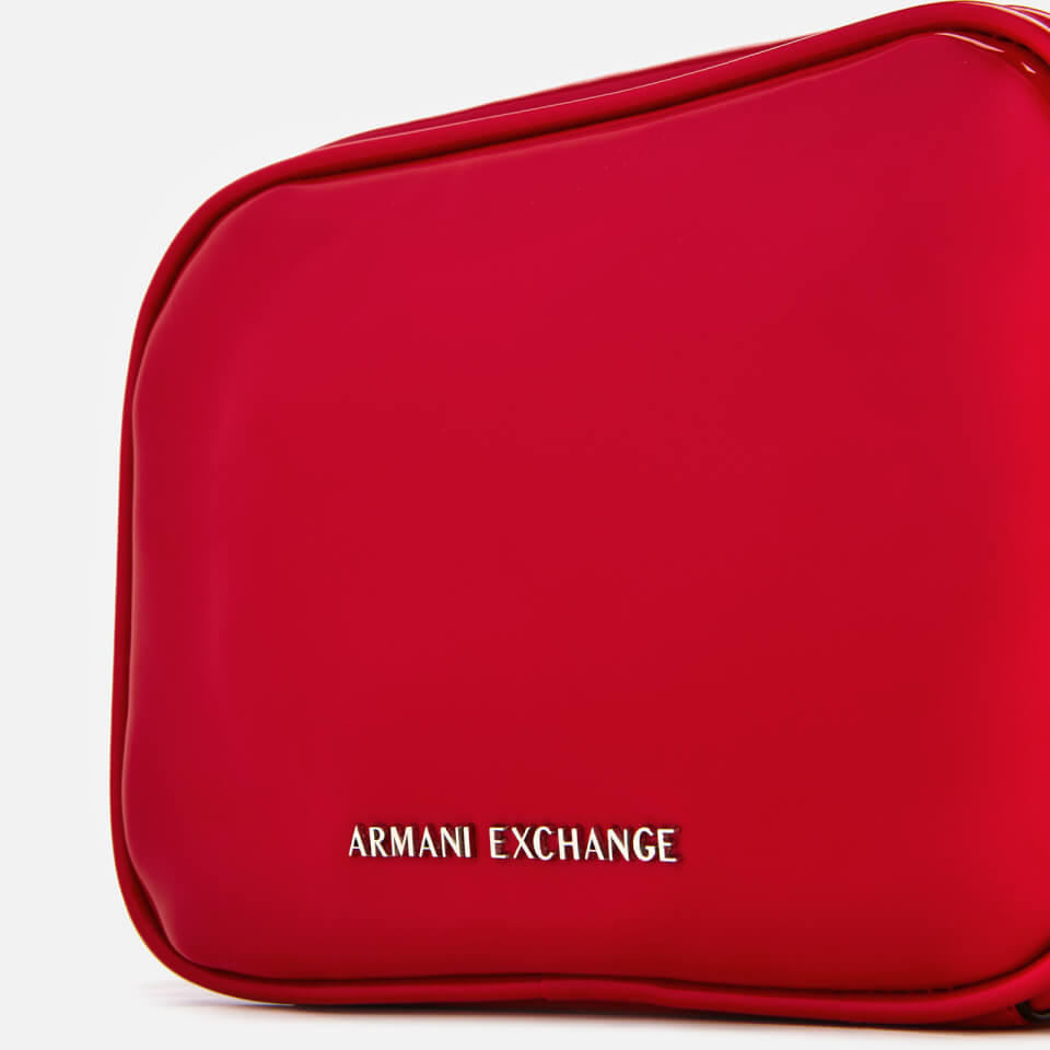 Armani Exchange Women's Patent Logo Cross Body Bag - Red