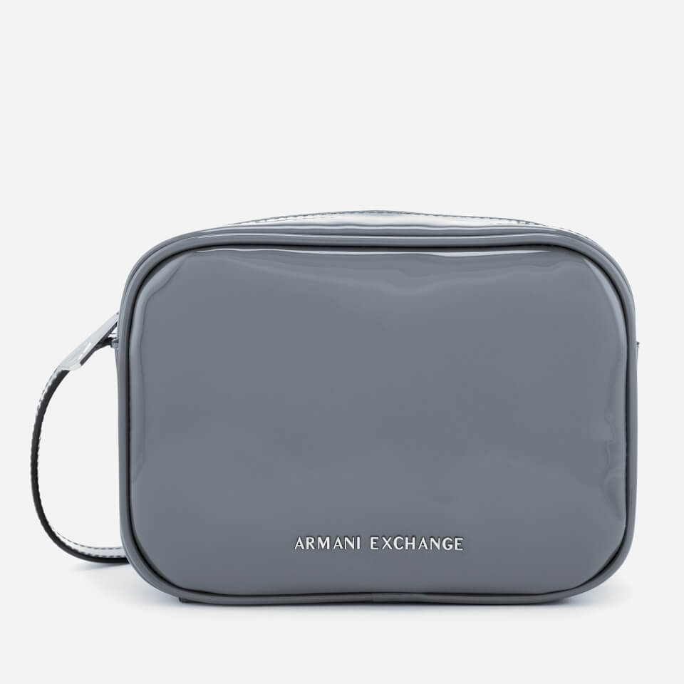 Armani Exchange Women's Patent Logo Cross Body Bag - Grey