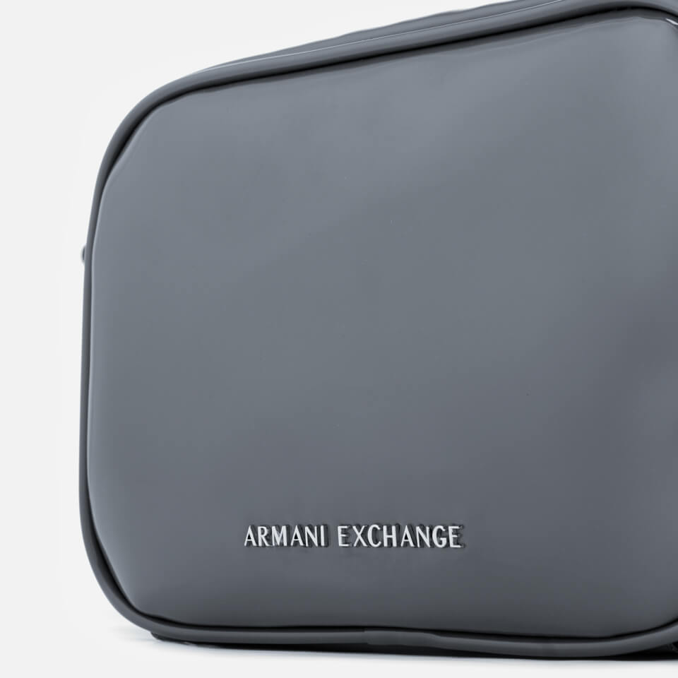Armani Exchange Women's Patent Logo Cross Body Bag - Grey