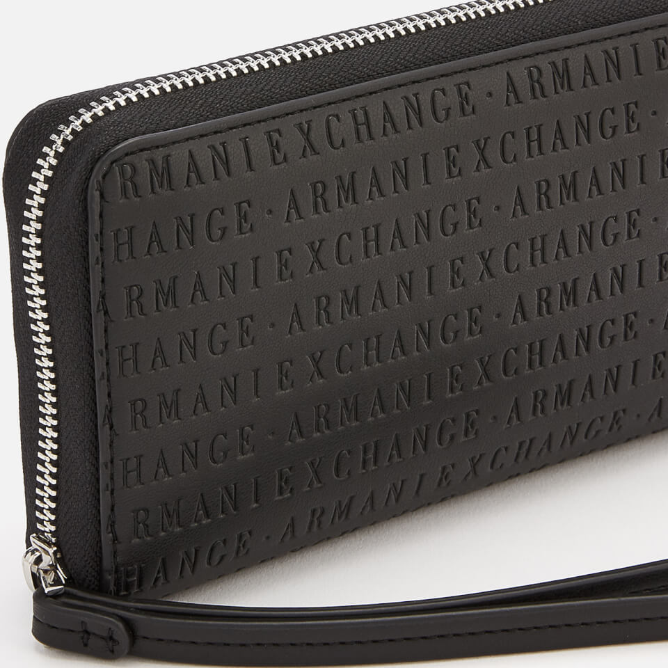 Armani Exchange Women's Zip Around Wristlet Purse - Black