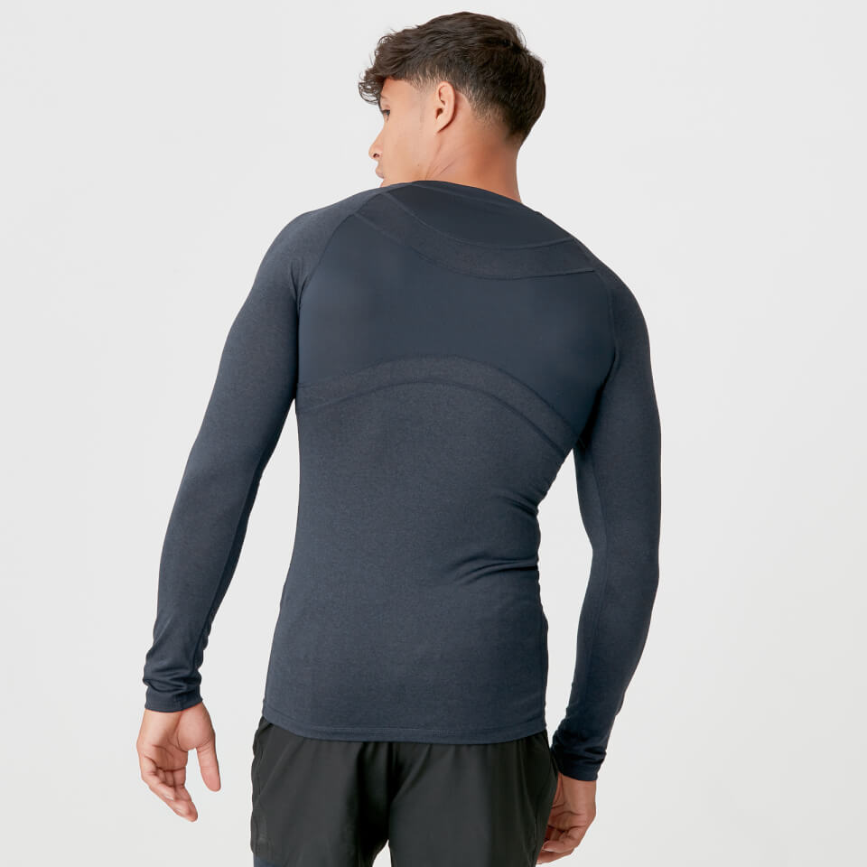 MP Men's Charge Compression Long Sleeve Top - Navy Marl - XS