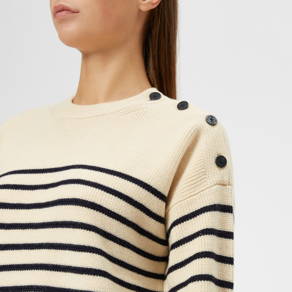 Polo Ralph Lauren Women's Stripe Knit Jumper - Cream/Navy