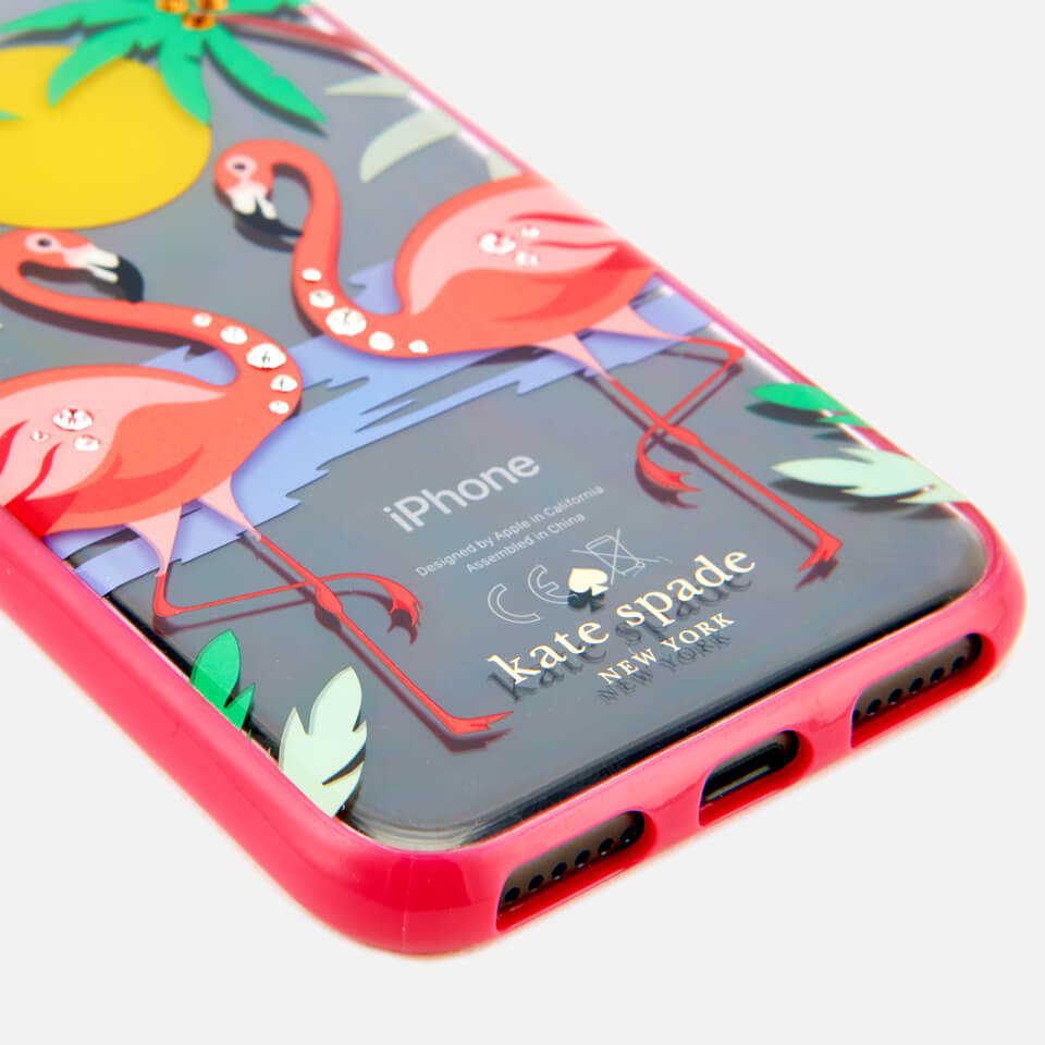 Kate Spade New York Women's Jewelled Flamingos iPhone 8 Cover - Clear/Multi