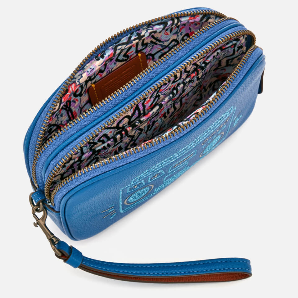 Coach Women's X Keith Haring Cross Body Clutch Bag - Sky Blue