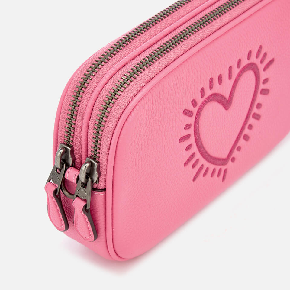 Coach Women's X Keith Haring Cross Body Clutch Bag - Bright Pink