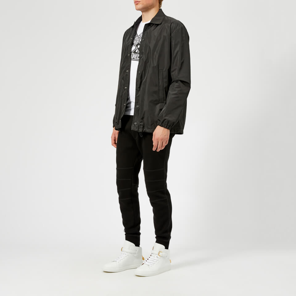 Dsquared2 Men's Nylon Coach Jacket - Black/White Print | Coggles Dsquared2 Men's Nylon Coach Jacket - Black/White Print | Coggles