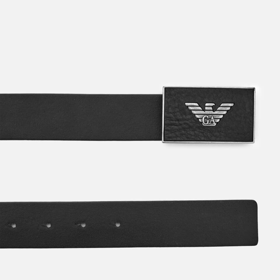 Emporio Armani Men's Plate Belt - Black