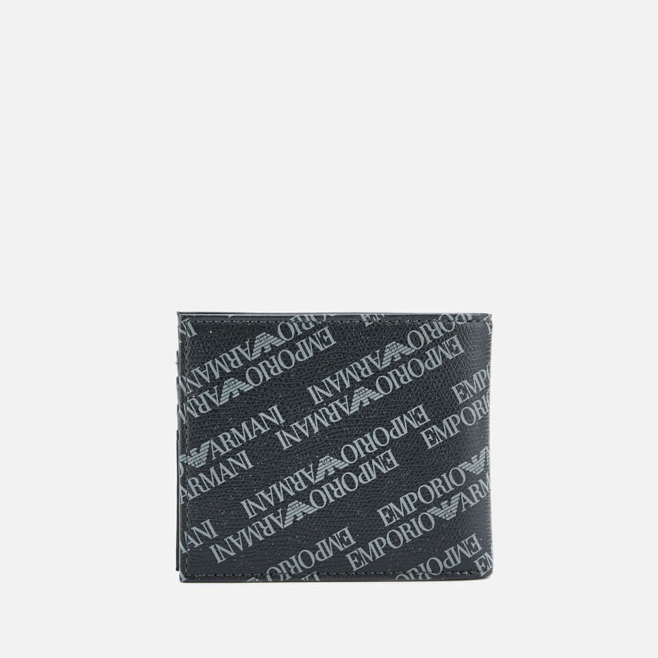 Emporio Armani Men's Bi Fold Wallet with Coin - Black