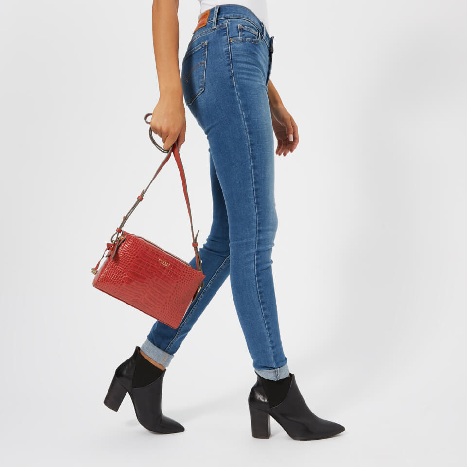 Radley Women's Abbotsford House Small Cross Body Bag Ziptop - Claret/Fauxcroc