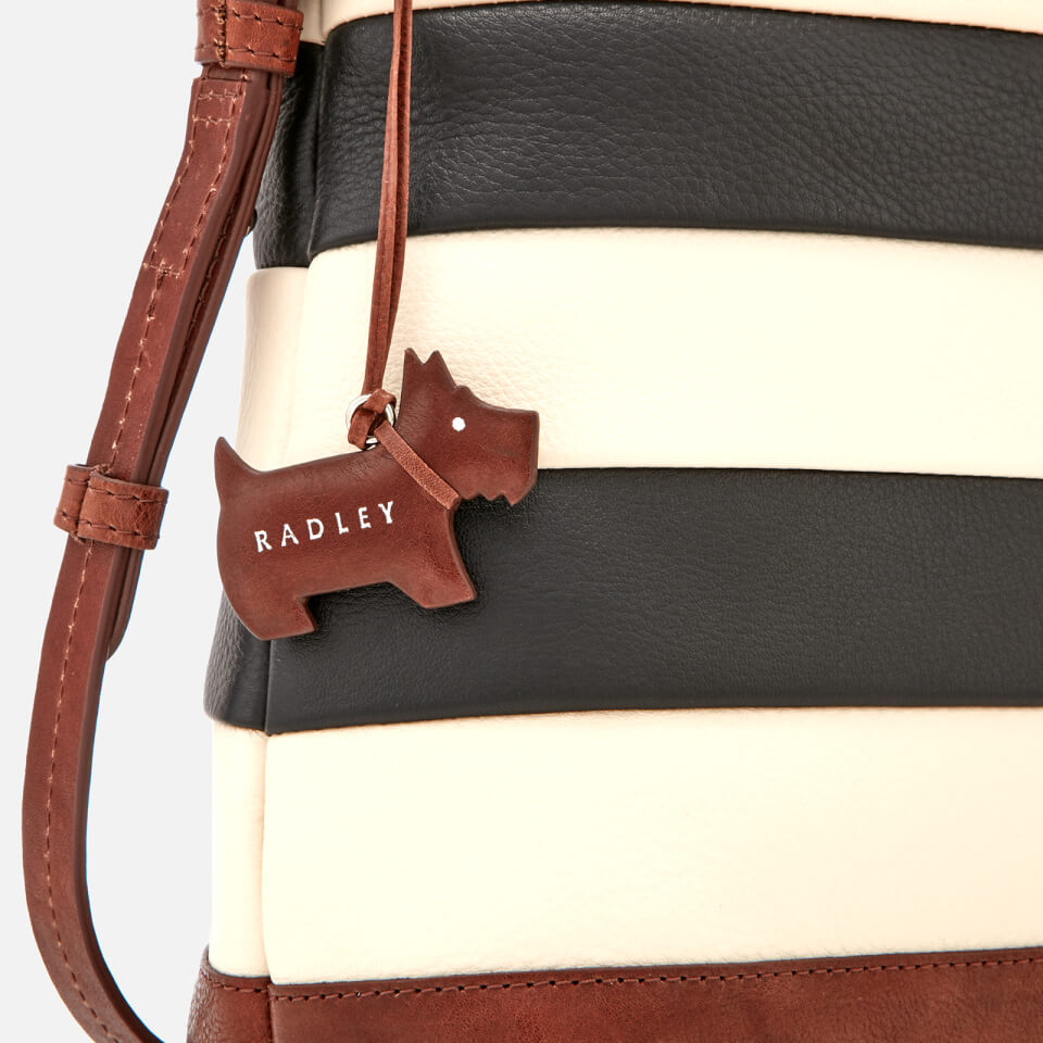 Radley Women's Babington Stripe Medium Zip-Top Shoulder Bag - Black/Oyster