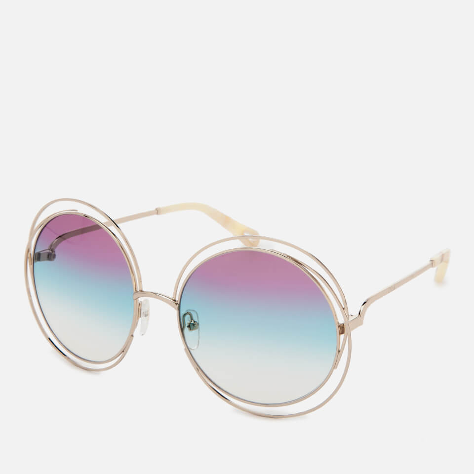 Chloe Women's Carlina Round-Frame Sunglasses - Gold/Purple