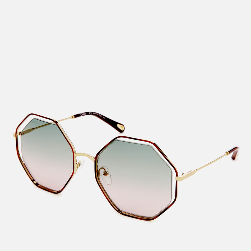 Chloé Women's Poppy Octagon Frame Sunglasses - Havana/Green Rose