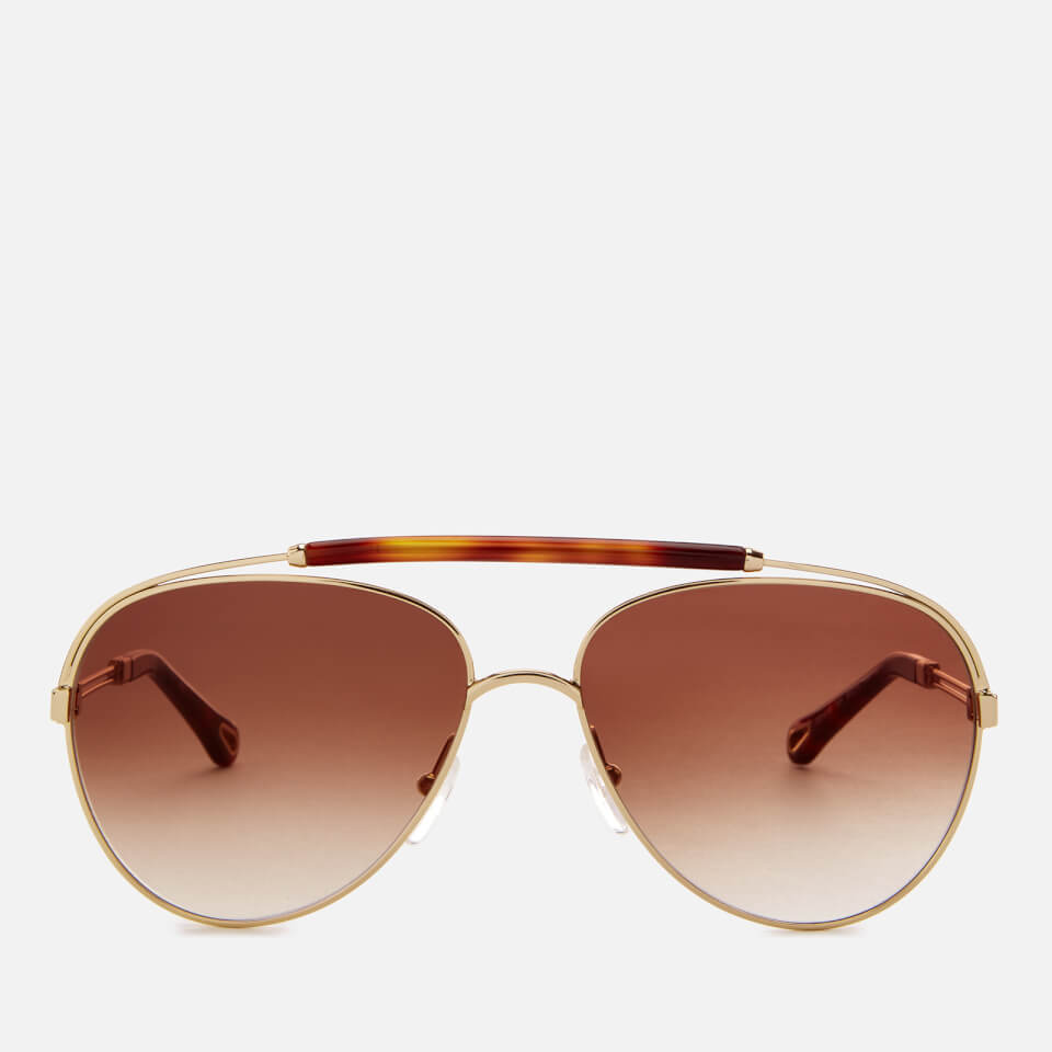 Chloe Women's Reece Aviator Style Sunglasses - Gold/Havana