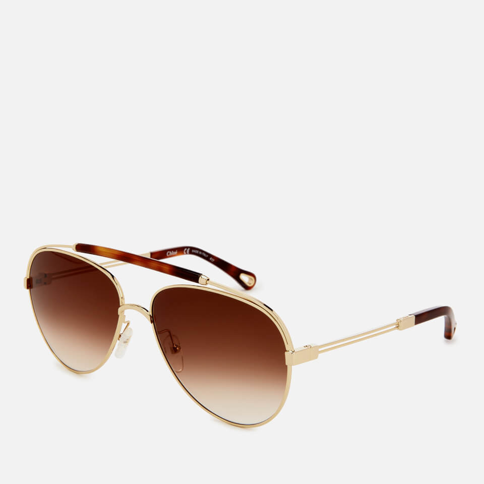 Chloe Women's Reece Aviator Style Sunglasses - Gold/Havana