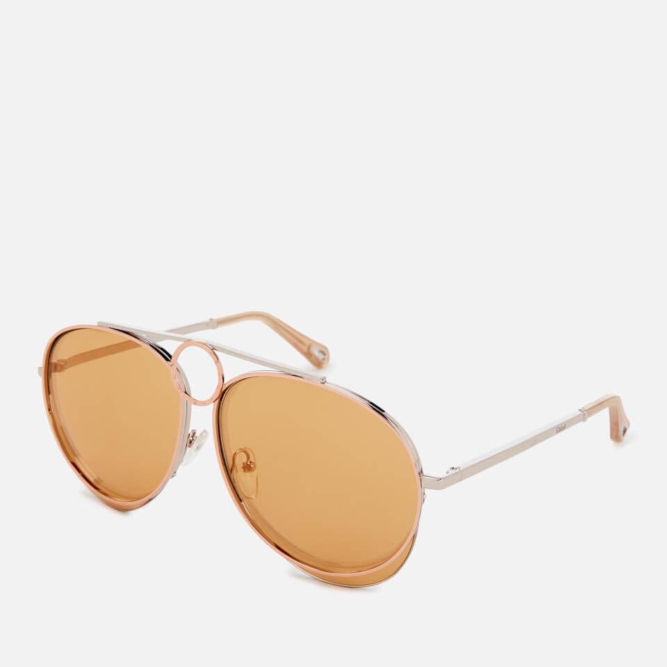 Chloe Women's Romie Aviator Style Sunglasses - Silver/Copper
