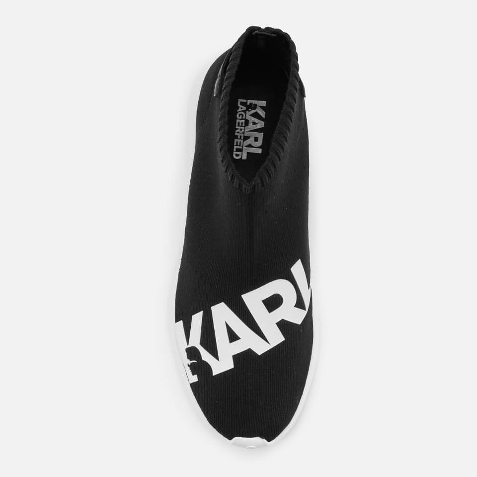 Karl Lagerfeld Women s Vitesse Knitted Hi Top Sock Trainers Black White Allsole