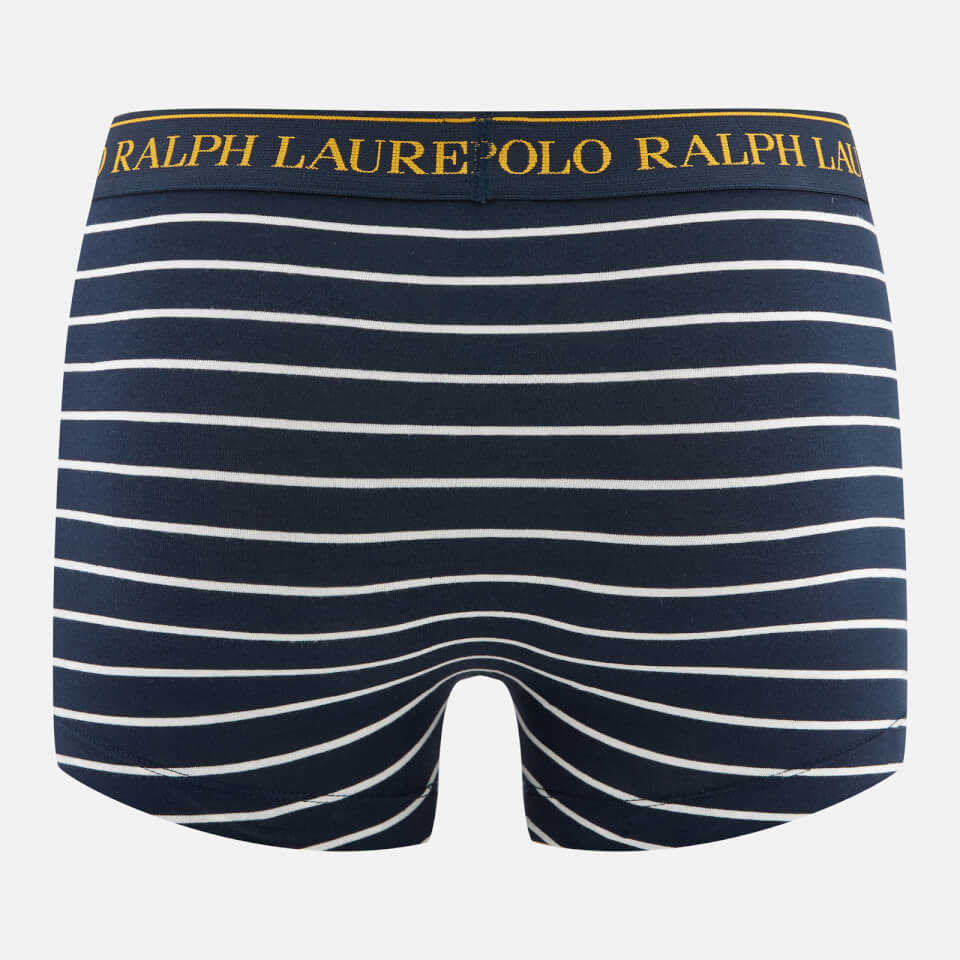 Polo Ralph Lauren Men's 3 Pack Classic Trunks - Cru Navy/Sapphire/Star/Navy/White Stripe