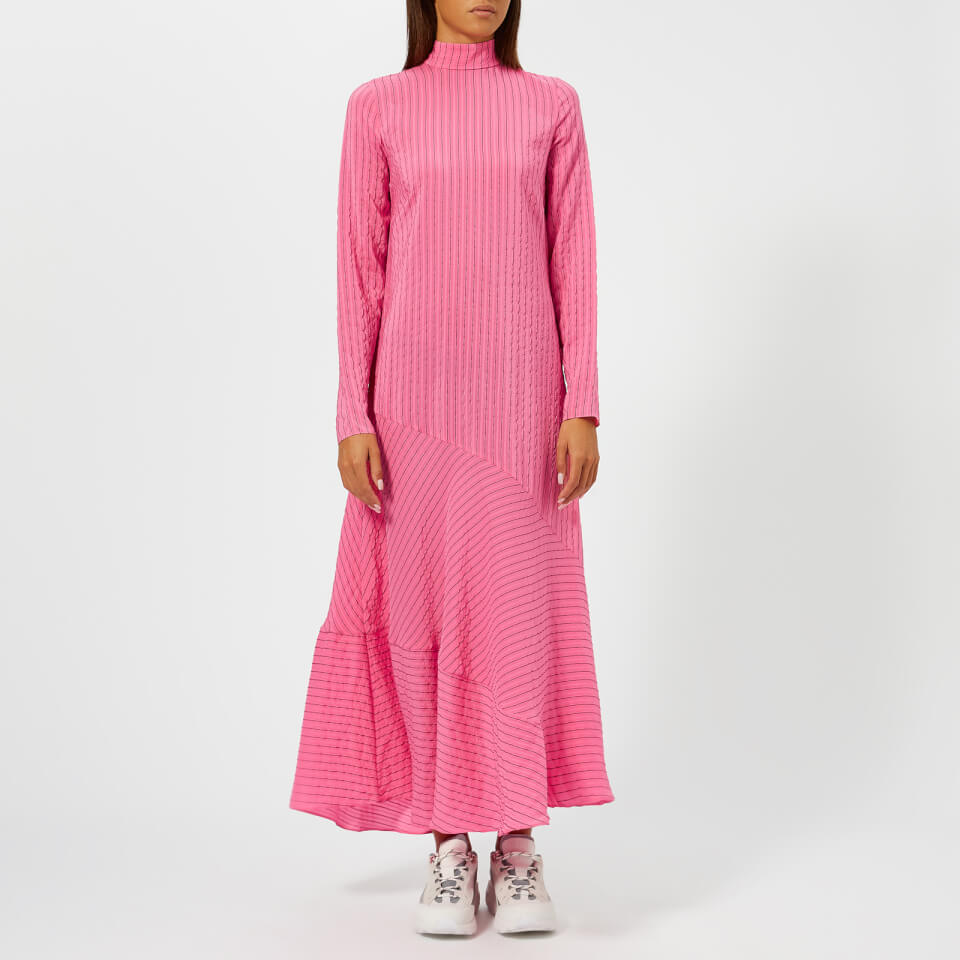 Ganni Women s Lynch Seersucker Dress Hot Pink Coggles