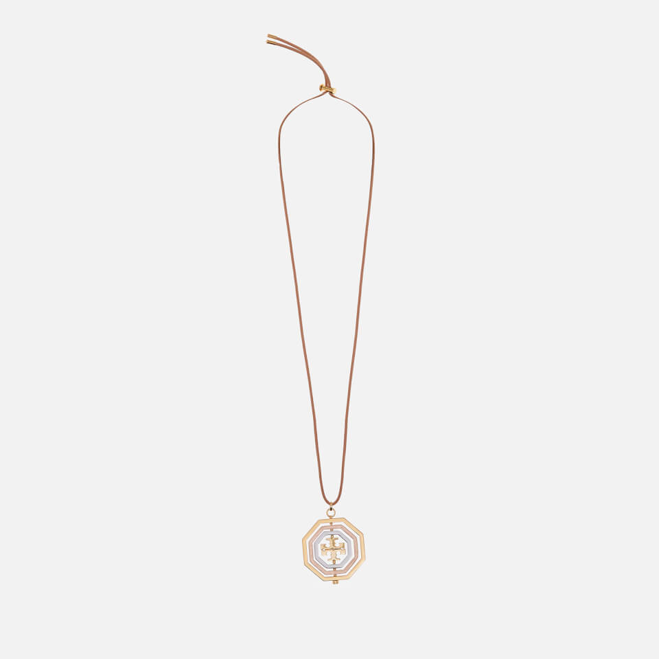 Tory Burch Women's Logo Spinner Pendant Necklace - Gold/Silver/Rose Gold