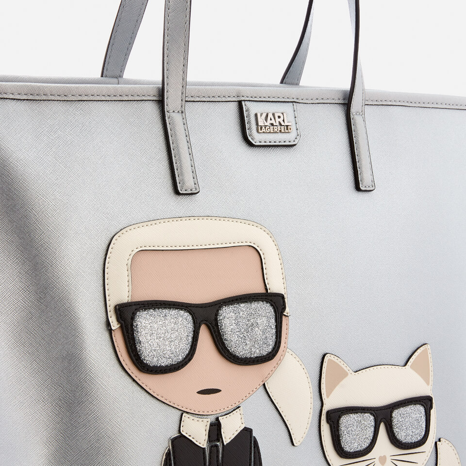 Karl Lagerfeld Women's Ikonik Shopper Bag - Silver