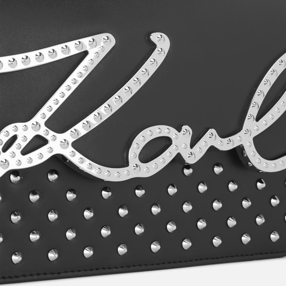 Karl Lagerfeld Women's Signature Studs Shoulder Bag - Black/Nickel