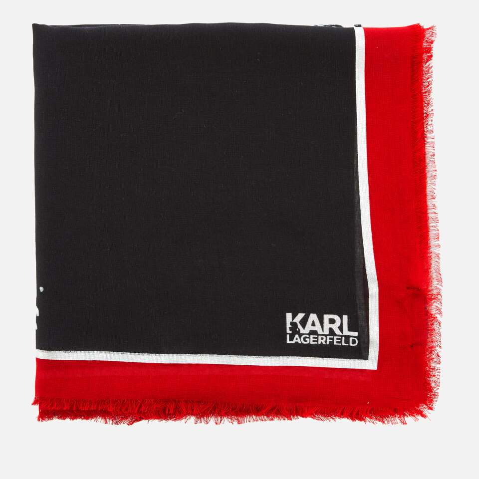 Karl Lagerfeld Women's Ikonik Sprayhead Metallic Scarf - Black