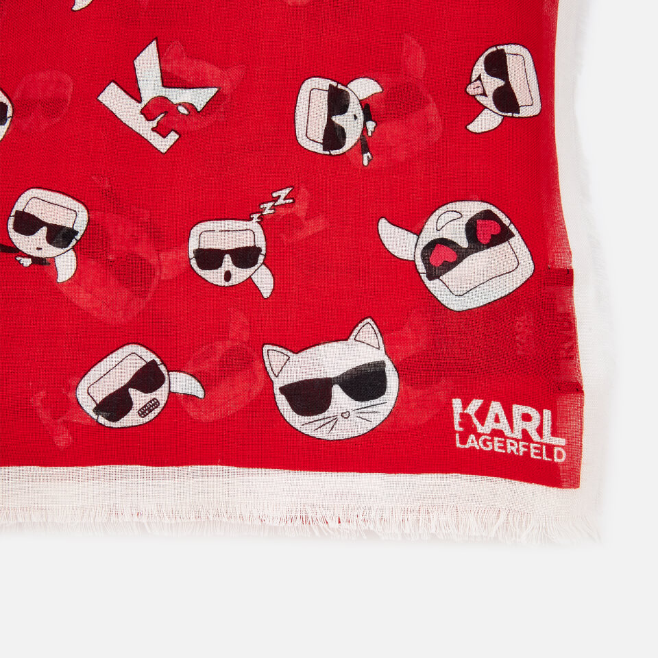Karl Lagerfeld Women's K/Ikonik Allover Scarf - Red