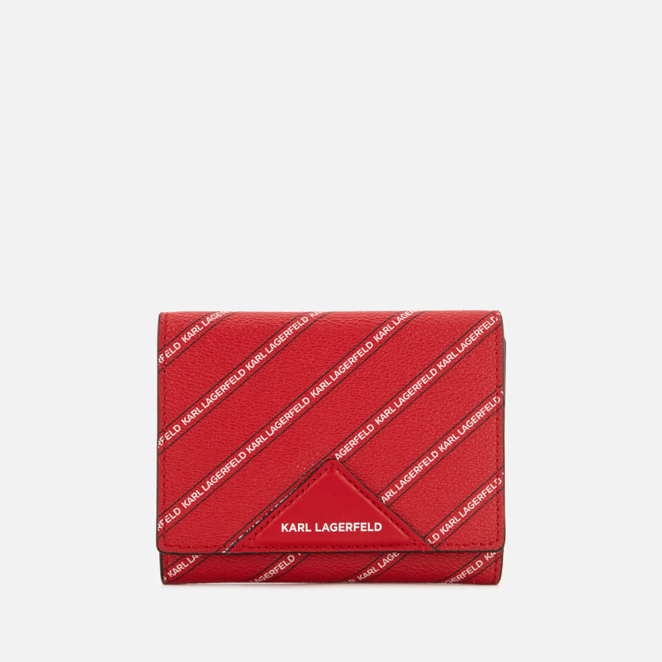 Karl Lagerfeld Women's K/Stripe Logo Medium Wallet - Red