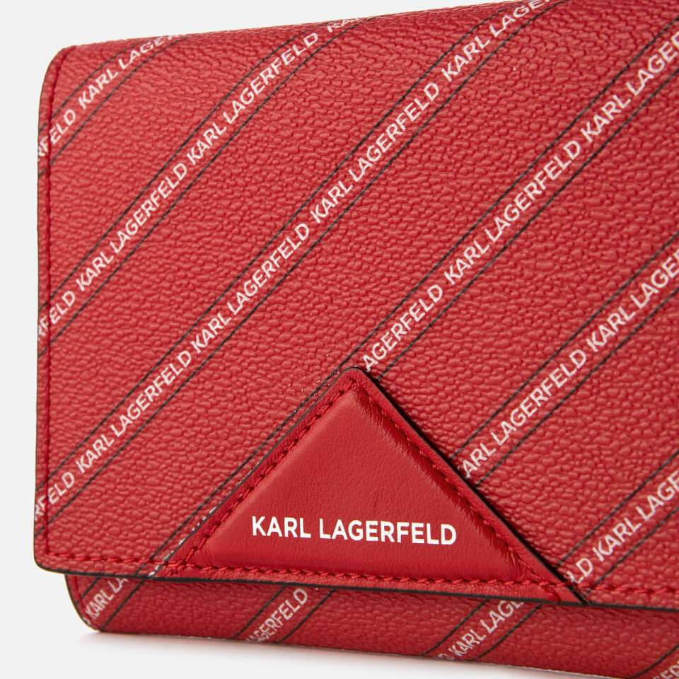 Karl Lagerfeld Women's K/Stripe Logo Medium Wallet - Red