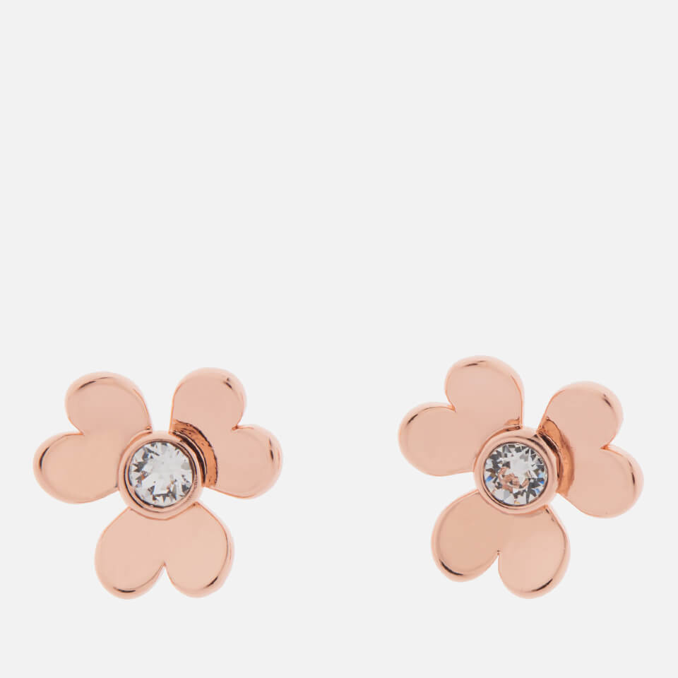 Ted Baker Women's Hansila: Heart Blossom Stud Earrings - Rose Gold/Crystal