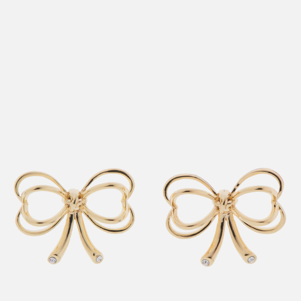 Ted Baker Women's Lakia: Small Heart Bow Stud Earrings - Pale Gold/Crystal