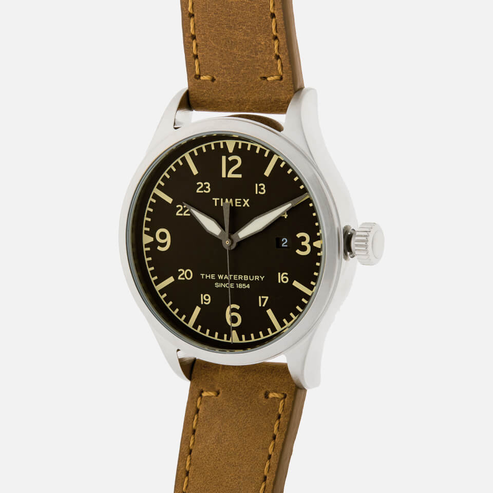 Timex Men's Waterbury Traditional Leather Strap Watch - Stainless Steel/Tan/Black