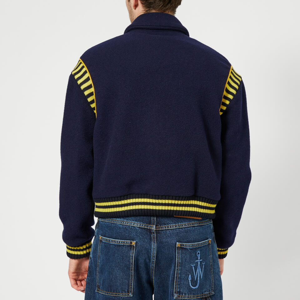 JW Anderson Men s Varsity Wool Jacket Navy Coggles