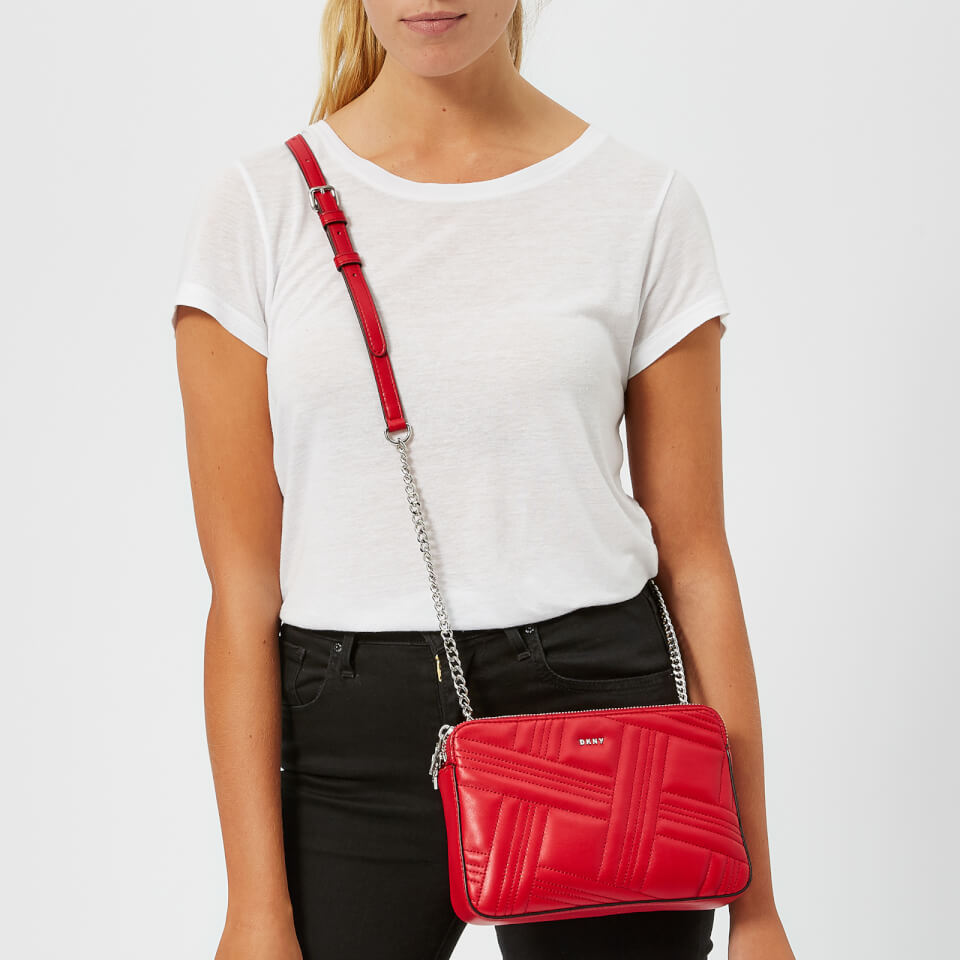 DKNY Women's Allen Medium Quilt Cross Body Bag - Rouge