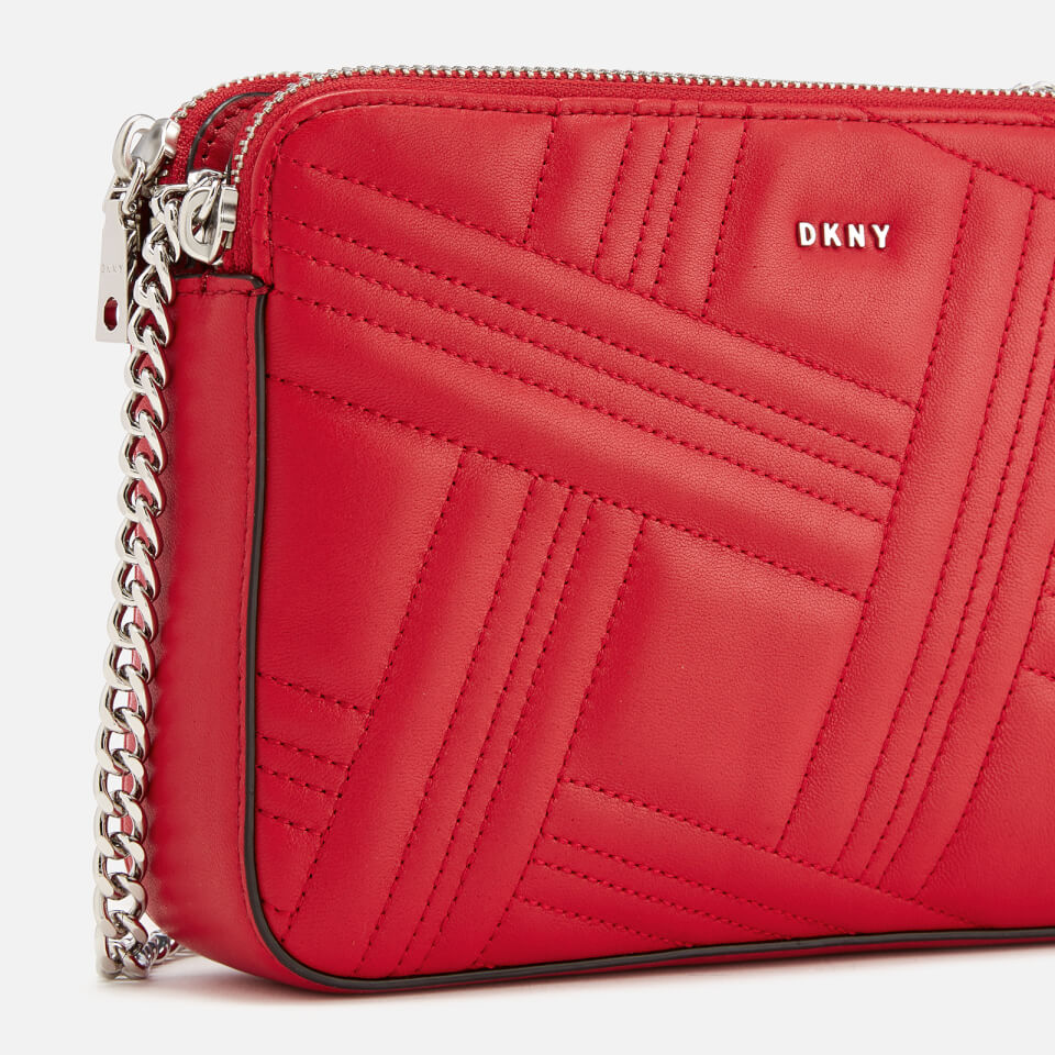 DKNY Women's Allen Medium Quilt Cross Body Bag - Rouge