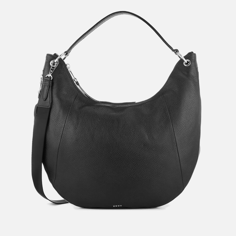 DKNY Women's Tompson Large Hobo Bag - Black/Silver