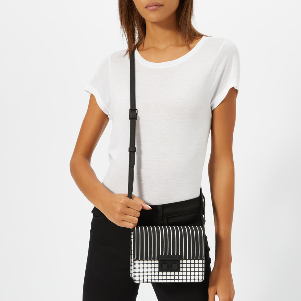 DKNY Women's Ann Small Flap Shoulder Bag - White/Black