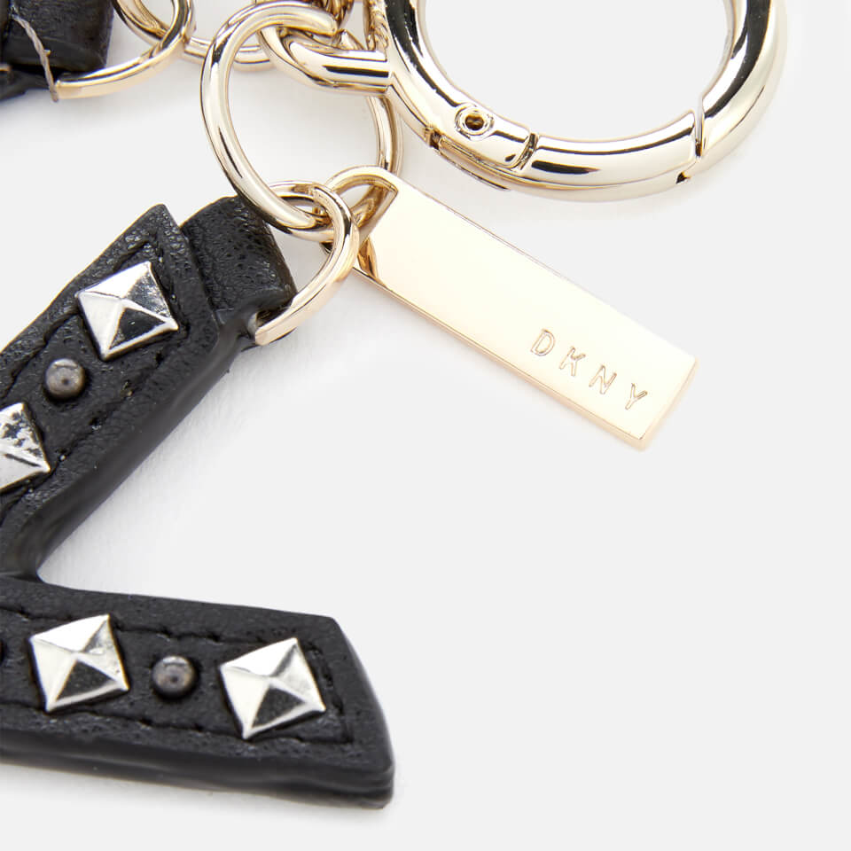 DKNY Women's Leather Key Fob with Studs - Black/Gold