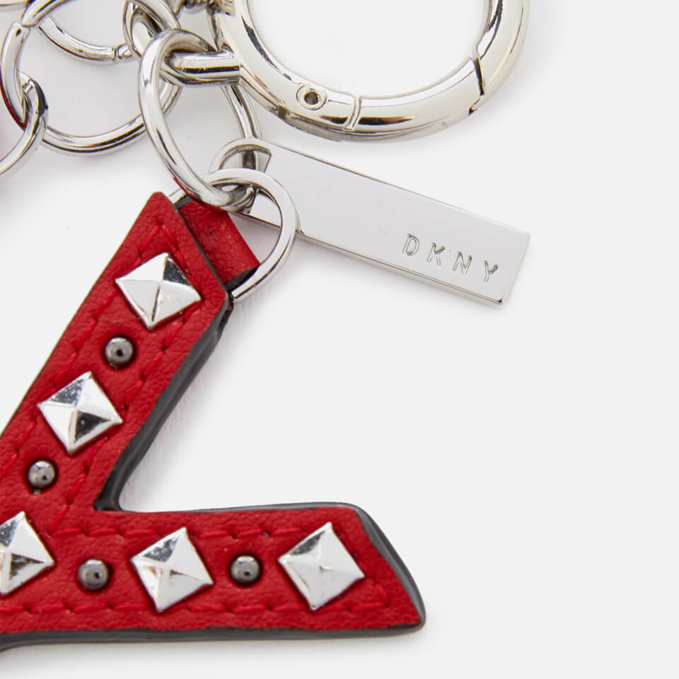 DKNY Women's Leather Key Fob with Studs - Rouge