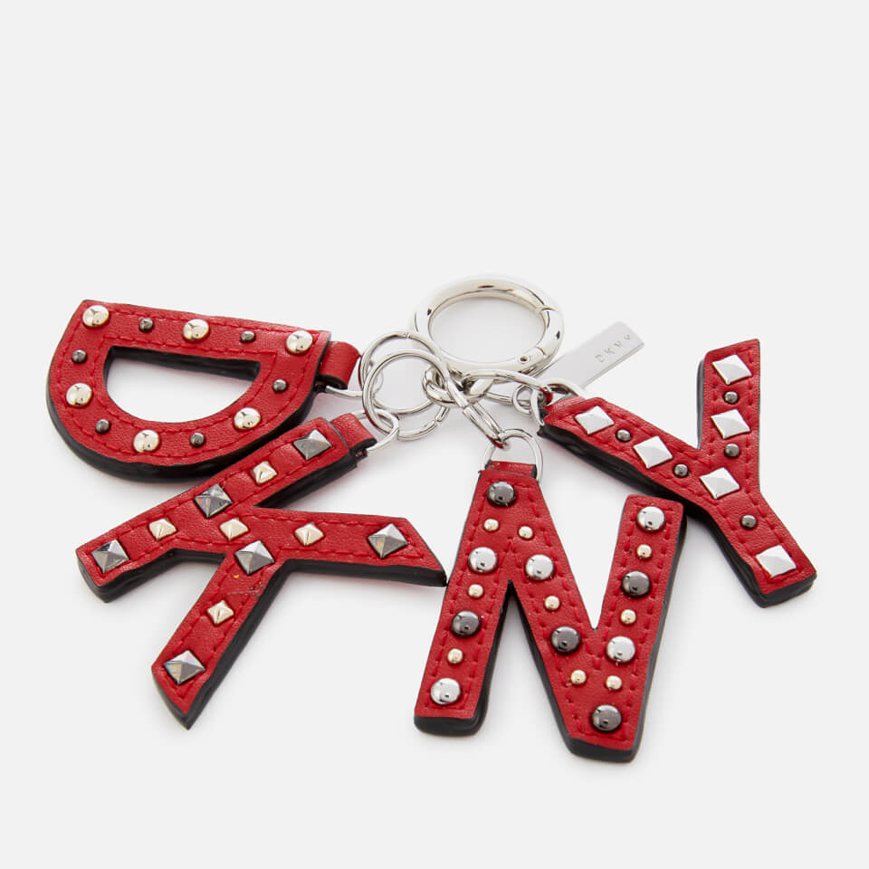 DKNY Women's Leather Key Fob with Studs - Rouge