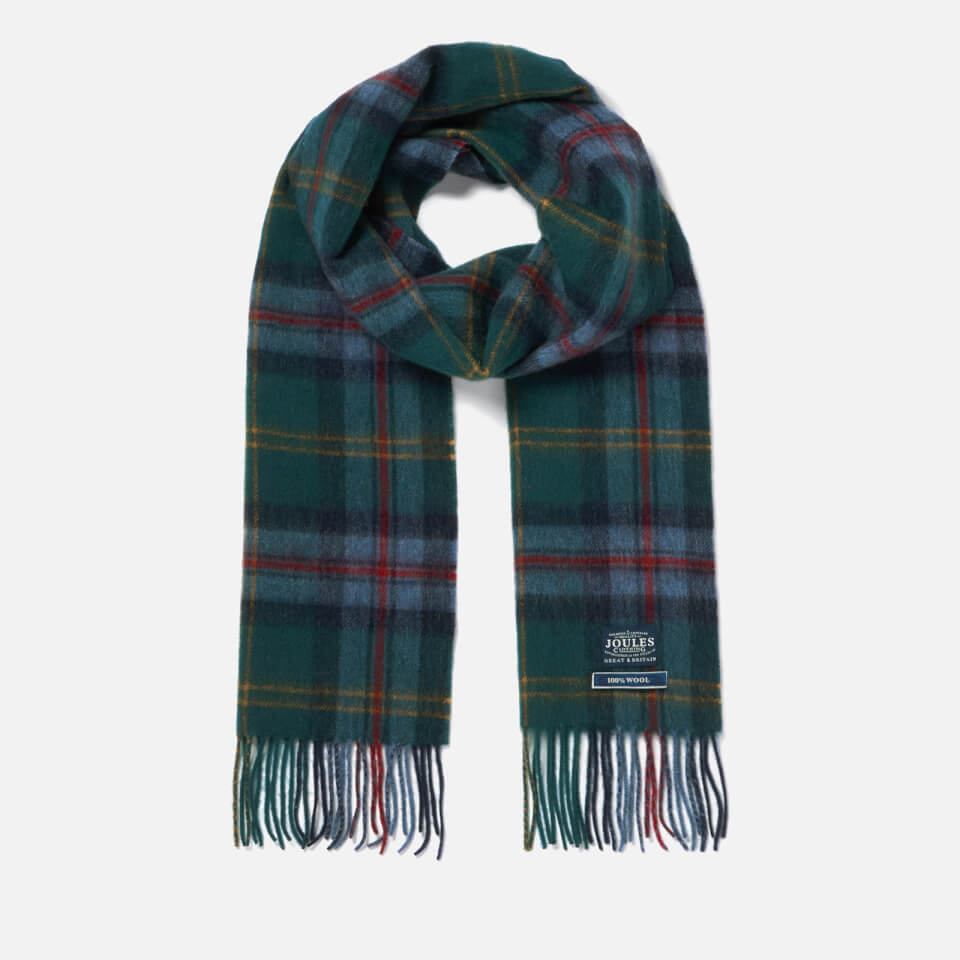 Joules Men's Tytherton Wool Scarf - Blue Multi Check