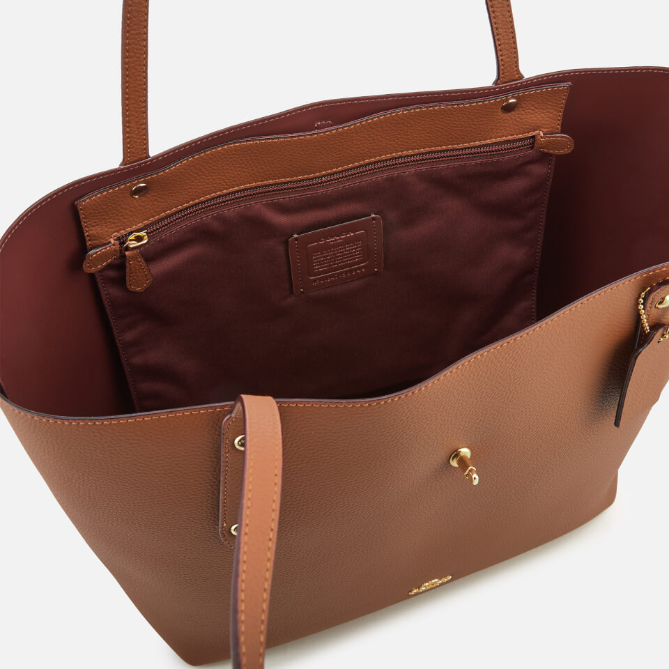 Coach Women's Leather Market Tote Bag - Saddle