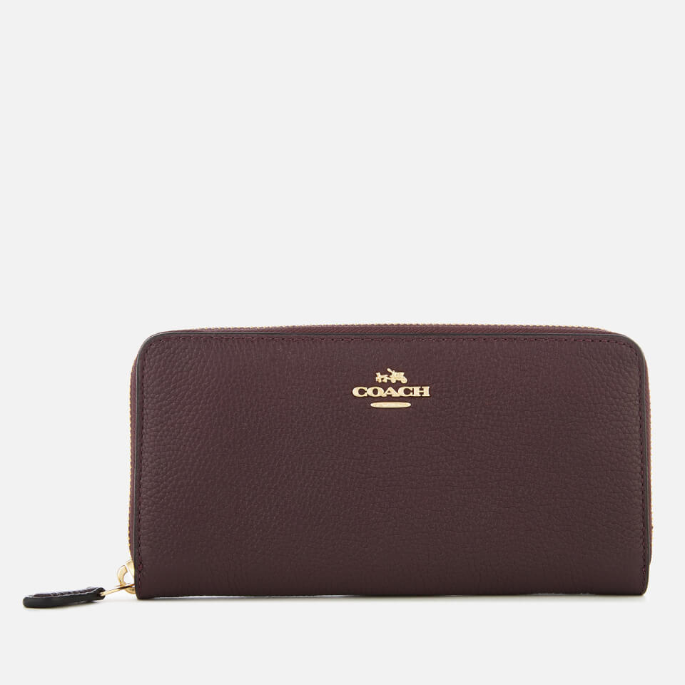 Coach Accordion Zip outlet Oxblood/Light Gold Wallet