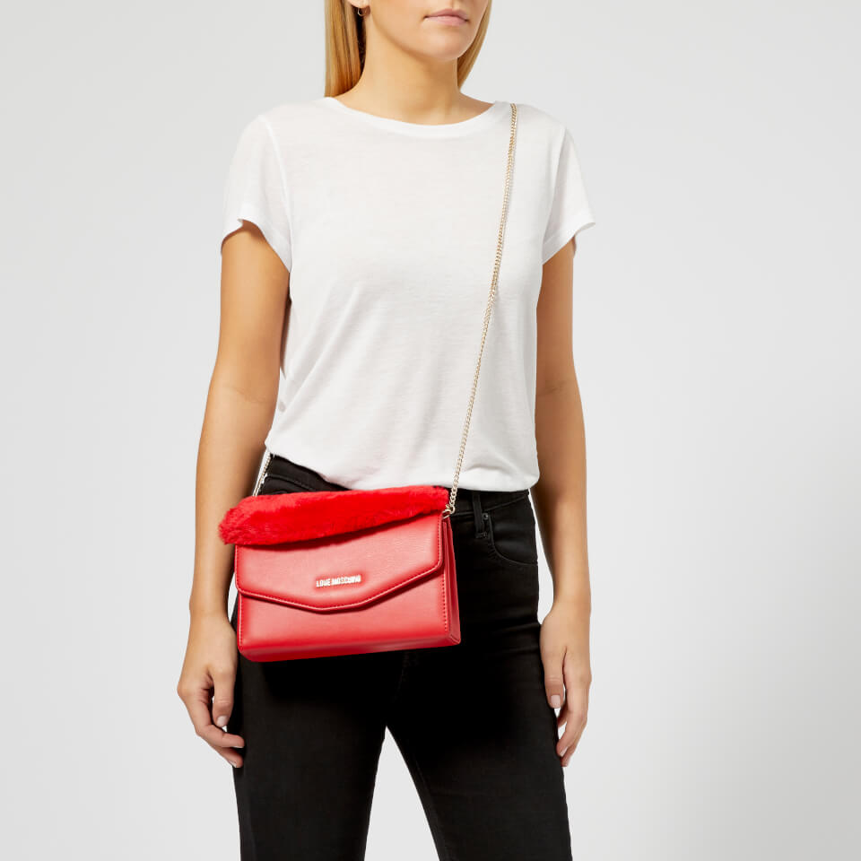 Love Moschino Women's Fur Handle Bag - Red